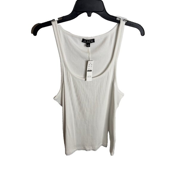 J. Crew Tops - J.Crew Womens Fine Rib Racerback Tank Top White Size XL CA388